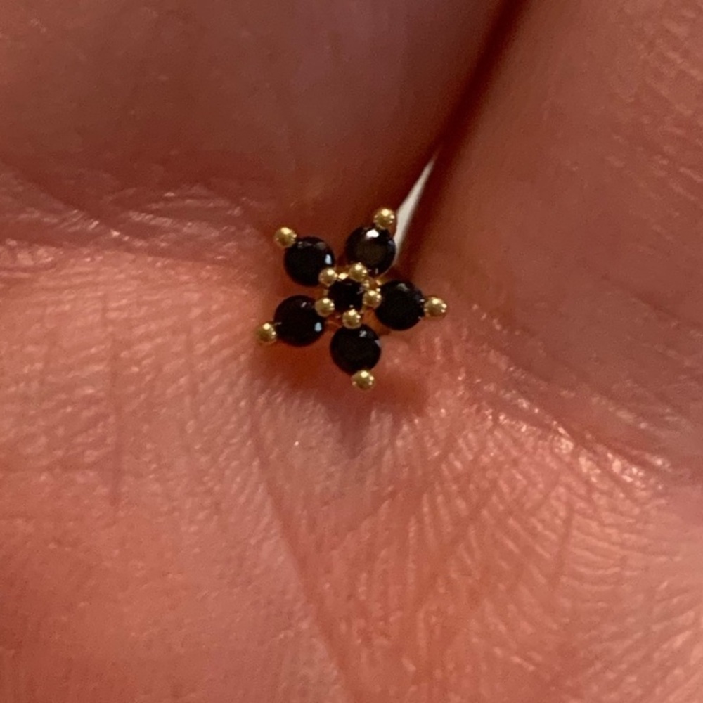 COPY - Gold Black Crystal Flower Cartilage Earring
Stainless Steel
Brand New - Picture 4 of 4
